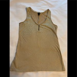 Ann Taylor Tank Top With Gold Accent